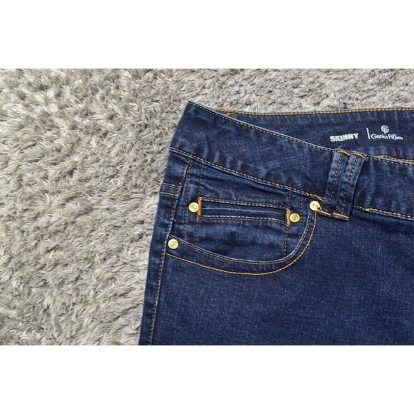 Lane Bryant Blue Skinny Genius Fit Jeans 24P Plus Petite Cotton Blend Zip - Picture 5 of 6